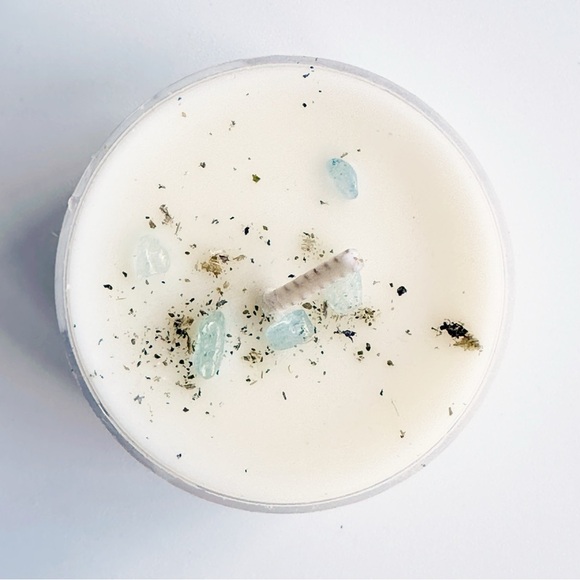 Harmony Tea Light Candle Set  Soy Wax, Herbal & Crystal Infused Set of 4 - Picture 2 of 6